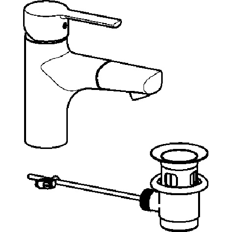 Hansa Armaturen - Waschtisch EHM Hansaronda 0301 herausziehbare Schlauchbrause chrom