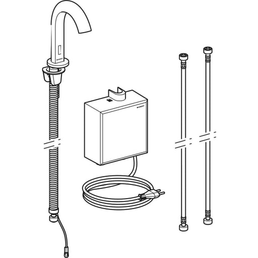 Geberit Vertriebs - Piave WT-Arm., Standmontage, Netz mit AP-Funkt.Box, m.Therm.Misch., chrg