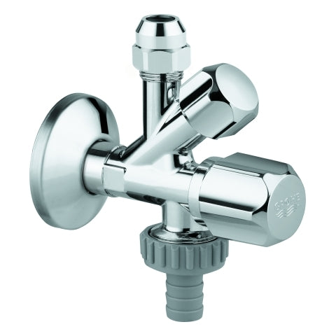 Grohe - Kombi-Eckventil 22035 Wandrosette 1/2x3/8x3/4'' m. Schlauchanschluss chrom