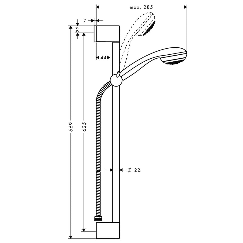 Hansgrohe - Brausegarnitur CROMETTA 85 Green 650mm 27652000 chrom