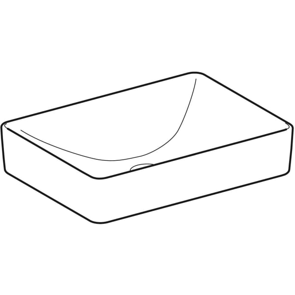 Geberit Vertriebs - Aufsatz-WT VARIFORM, rechteckig 550x400mm, ohne Hahnloch, o. Ül., weiß
