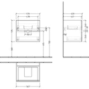VILLEROY & BOCH - Möbelset A23 WT 600mm 4A426001 und WT-Unterschrank 2 Auszüge VD=Sand Grey