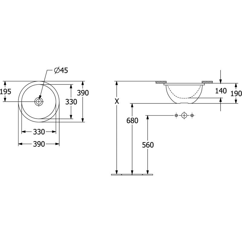 VILLEROY & BOCH - UnterbauWT Loop&Friends 4A5100 330x330mm Ru. m ÜL AS gl weAlpinc