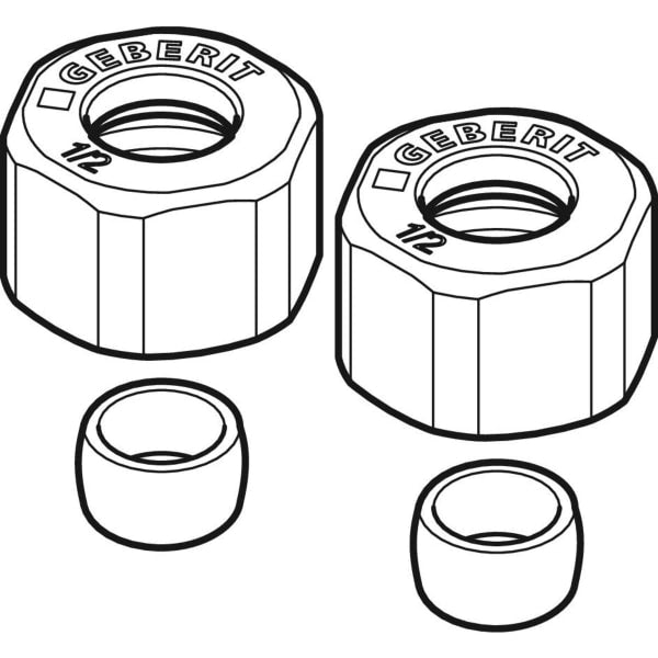 Geberit Vertriebs - Set Klemmringverschraubung vernickelt G1/2-d15