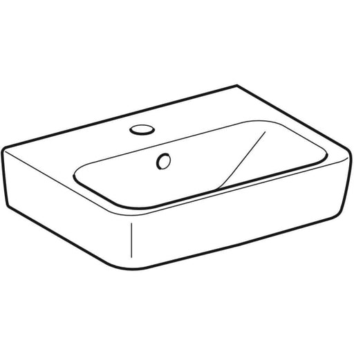 Geberit Vertriebs - RENOVA Plan Aufsatz-HWB 45x34cm mit Hahnloch, mit Überlauf, weiß, NEU