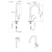 Dornbracht - Spültisch EHM TARA ULTRA 33800875 Ausladung 200mm chrom