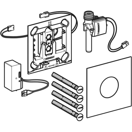 Geberit Vertriebs - Typ 40 UR-Strg. m. elektron. Sp-Ausl. Netz.-Betr., Round, edelst. gebü./Etc