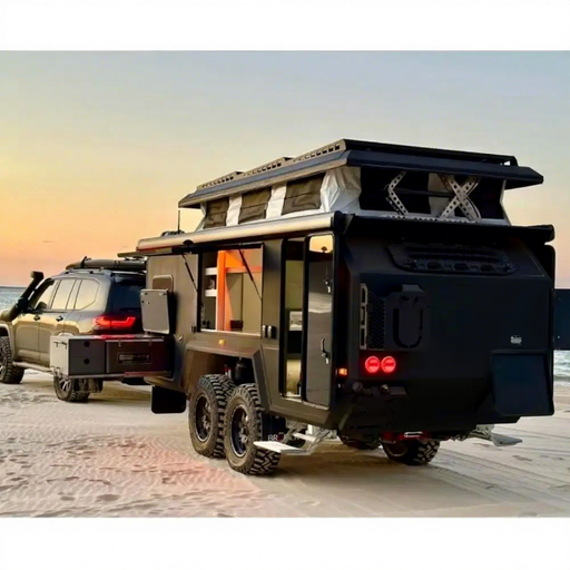 Black Rhino - Camping Caravan – Leichter Pop-Up Wohnwagen Camper mit Aluminium-Karosserie, 2–4 Schlafplätze