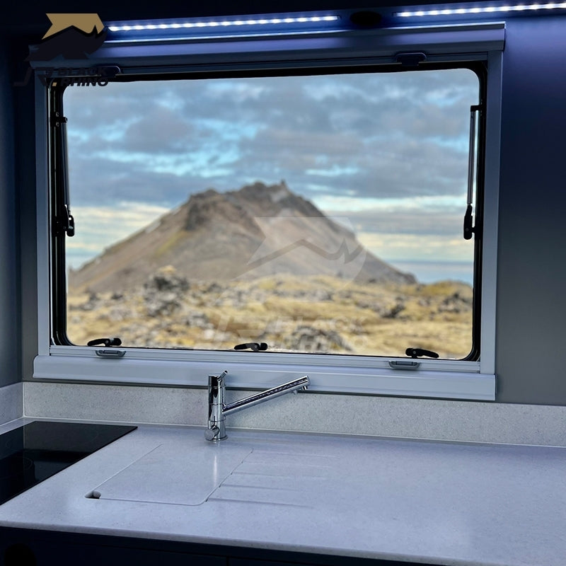 Black Rhino - Camping Caravan – Leichter Pop-Up Wohnwagen Camper mit Aluminium-Karosserie, 2–4 Schlafplätze