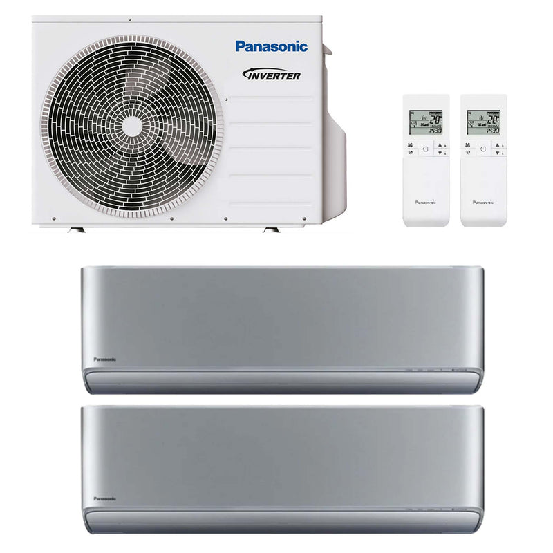 Panasonic Etherea XZ CKEW Silber Multisplit-Klimaanlage 2× Wandgerät