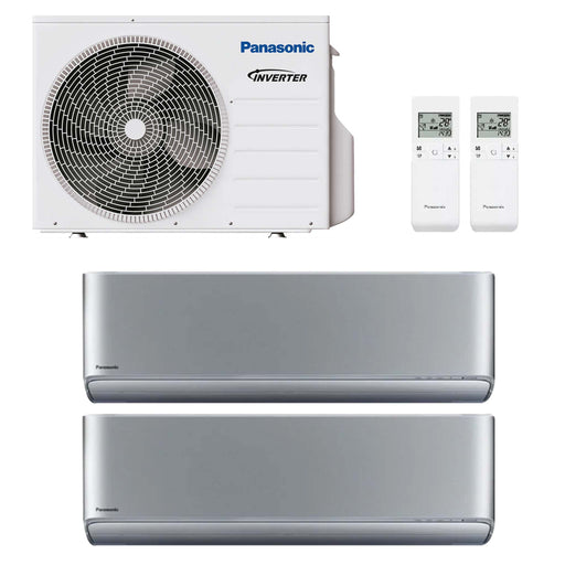 Panasonic Etherea XZ CKEW Silber Multisplit-Klimaanlage 2× Wandgerät