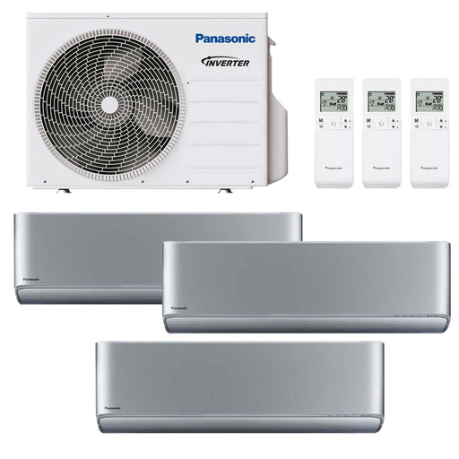 Panasonic Etherea XZ CKEW Silber Multisplit-Klimaanlage 3× Wandgerät