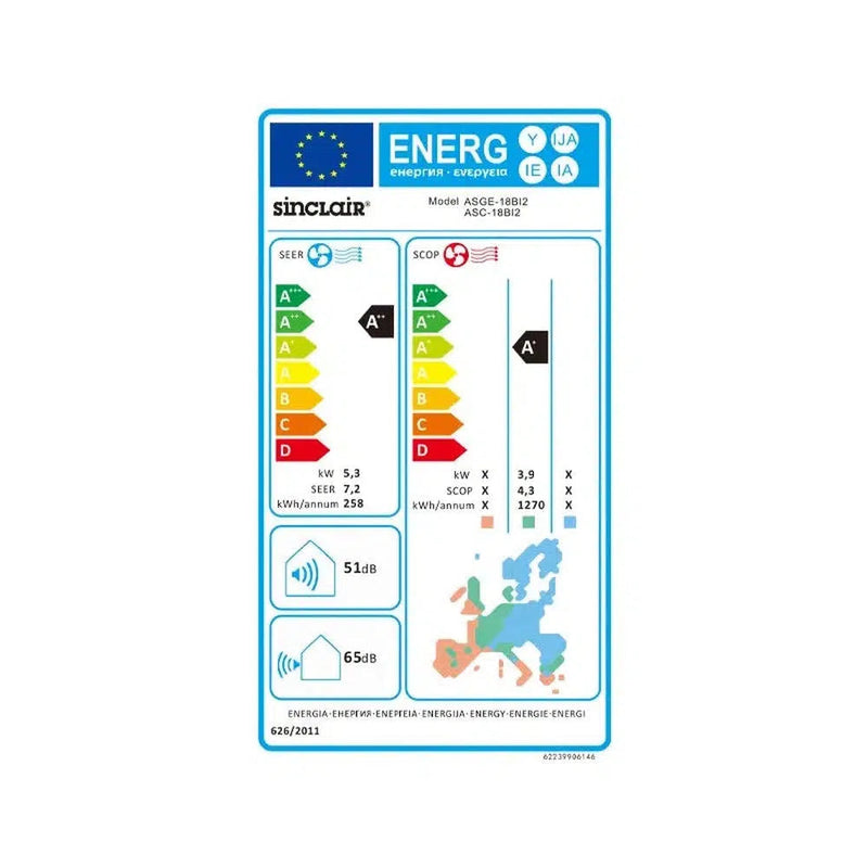 Sinclair - Kanalgerät Set 7,0 kW - ASD-24BI + Außengerät ASGE-24BI R32 Klimaanlage