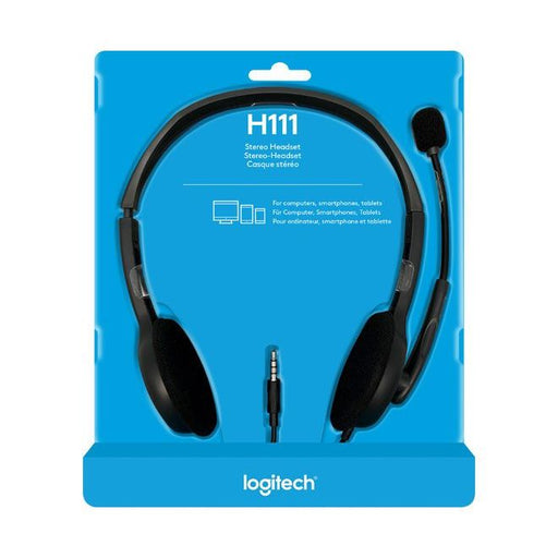 Logitech - Head-Set Headset Stereo H111 sw, Retail