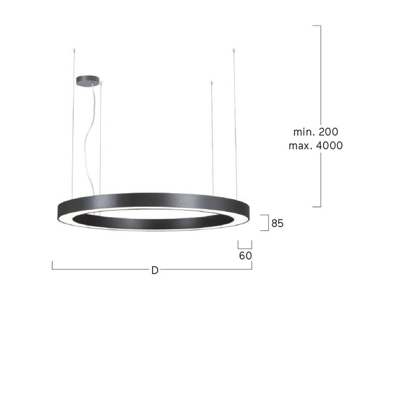 Lightnet - Pendelleuchte LED-Pendelleuchte RP3ABL-830M-D1500-K 3000K, schwarz