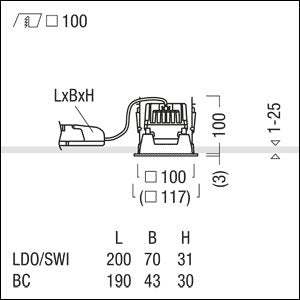 Zumtobel Group - Downlight/Strahler/Flutlicht LED-Einbauleuchte P-INF Q #60817952 4000K