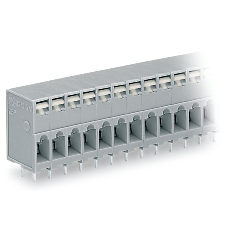 WAGO - Leiterplattenklemme 741-112 Drücker,2,5 mm²,grau − 15 Stück