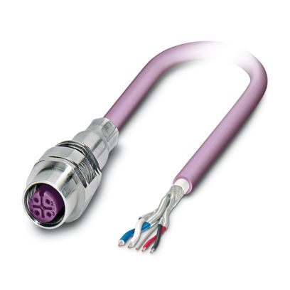 Phoenix Contact - Rundsteckverbinder, Einbau (mit Leitung) Gerätesteckverbinder SACCEC-M12FS#1239894 Vorderwand