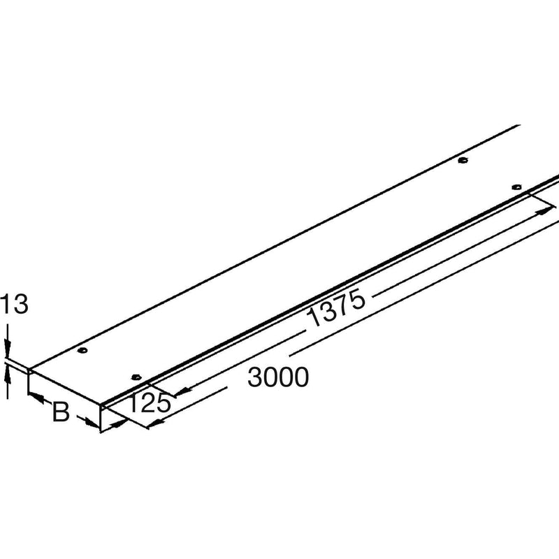 Rico - Deckel für Kabeltragsystem Abdeckung 15W12-100-R für Kabelrinnen