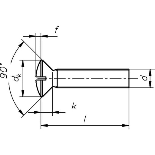Dresselhaus - Maschinenschraube/Bolzen Linsensenkschraube 3377/000/01 6x40 Schlitz, A2 − 500 Stück