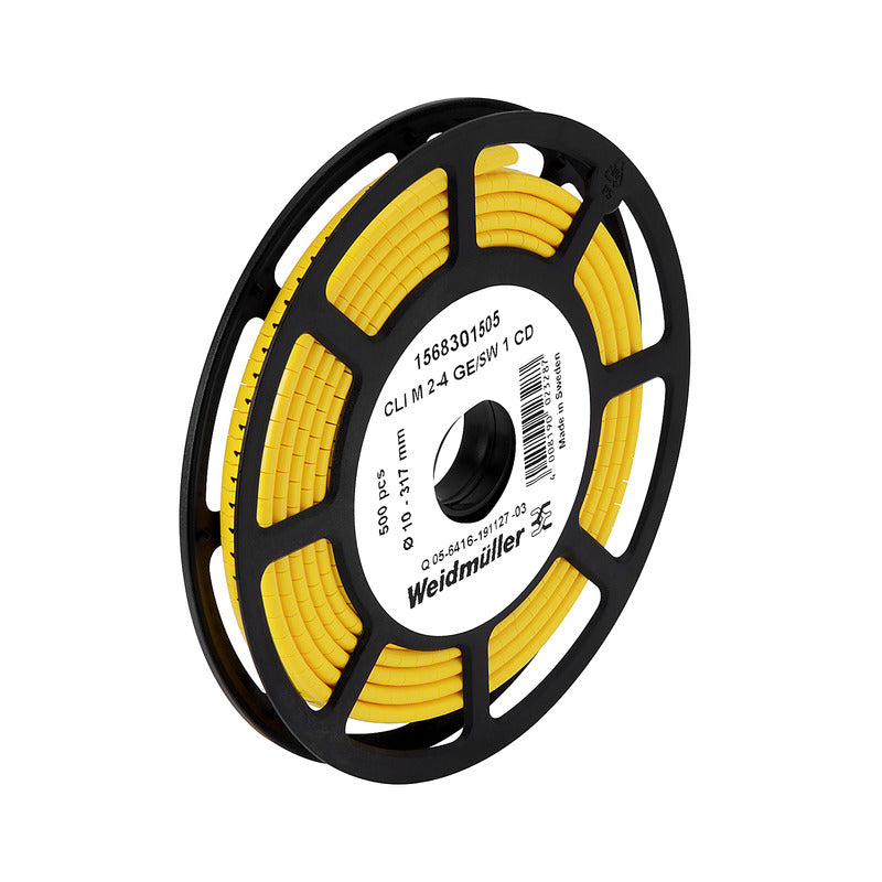 Weidmüller - Kabelmarkierungssystem Kabelmarkierer CLI M2-4GE/SW 0 CD Zahl 0 gelb 2,5-16 − 500 Stück