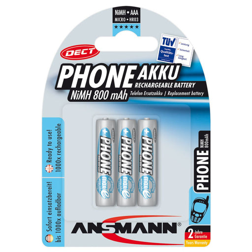 Hückmann - Akku 1,2V Micro AAA 110498(VE 3) DECT Bli3 Ansmann