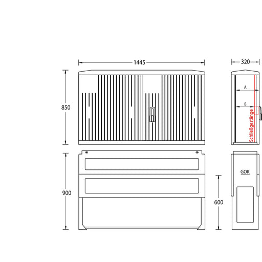 uesa - Gehäuse/Schaltschrank (leer) Normschrank IP44 A130-850 850x1445x320mm