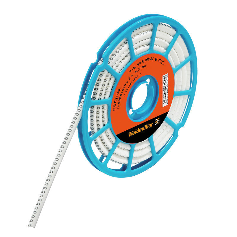 Weidmüller - Kabelmarkierungssystem Leitermarkierer CLI C 1-3 WS/SW X CD 3x4,2mm,weich,weiß − 500 Stück