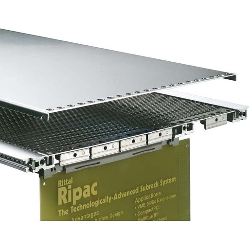 Heitec - Befestigungsteil für Baugruppe mit Rastermaß 482,6 mm (19 Zoll) Deckblech 1 belüftet 3684.702 84TE/492mm