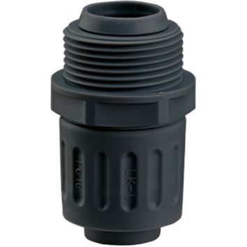 Flexa - Kunststoff-Schutzschlauch-Verschraubung Kunststoffverschraubung LKI-M, AD45-M50 (PP) schwarz − 25 Stück