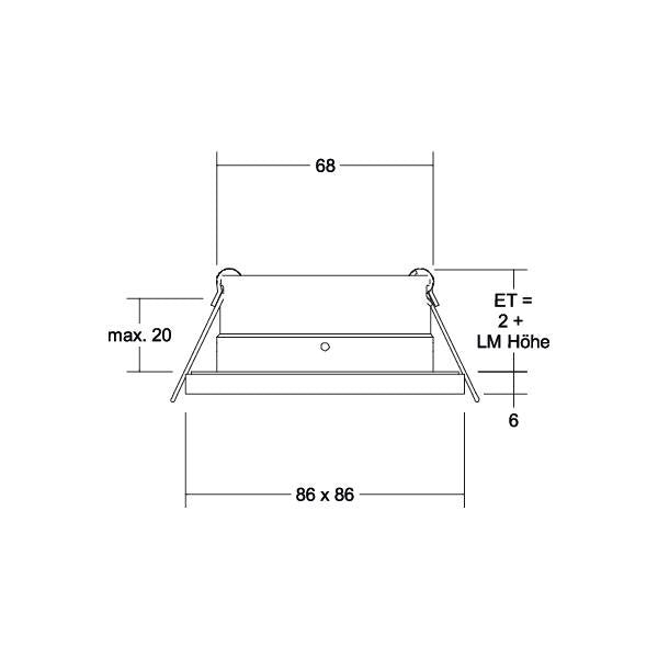 Brumberg Leuchten - Downlight/Strahler/Flutlicht Einbaumodul quadratisch 37006070