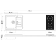 Stengel - Mini-Küche Miniküche Premiumline MPB180ABOGKFreBliS weiß