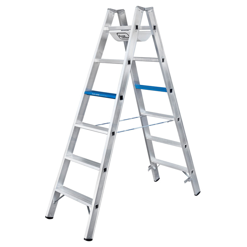 Geis&Knoblauch - Stufenleiter Stufenstehleiter 7108-7 alu, 2x8 Stufen