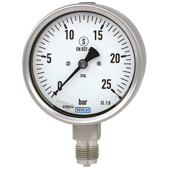 Wika Wiegand - Rohrfedermanometer RF-Mano 232.30.100 Cl1VASI 9030662 16barG1/2Bunt