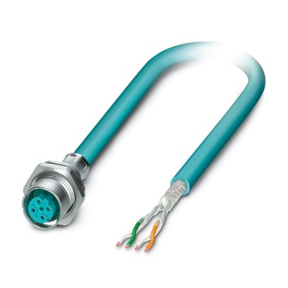 Phoenix Contact - Rundsteckverbinder, Einbau (mit Leitung) Gerätesteckverbinder SACCBP-M12FS#1239948 Hinterwand