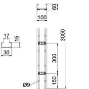 OBO Bettermann - Kabelleiter LCIS 610 3 FS Sprosse gelocht − 3 Meter