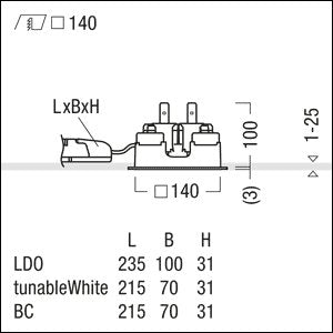Zumtobel Group - Downlight/Strahler/Flutlicht LED-Einbauleuchte P-INF Q #60818192 4000K
