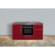 Stengel - Mini-Küche Miniküche Premiumline MPBBR160KSIKFliBreS Bordeauxrot