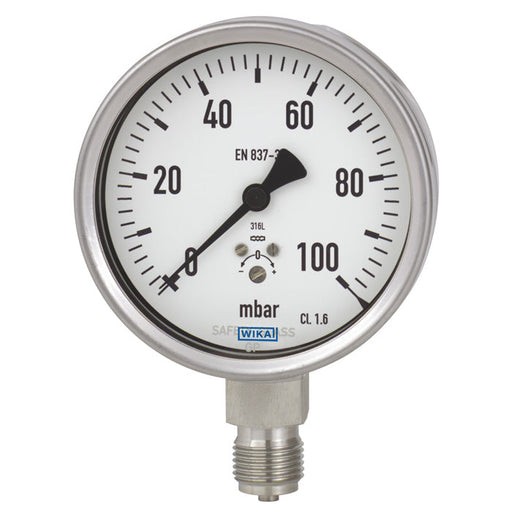 Wika Wiegand - Rohrfedermanometer KapsFedMano 632.50.160 VA 40039641 -40..0mbarG1/2Brue