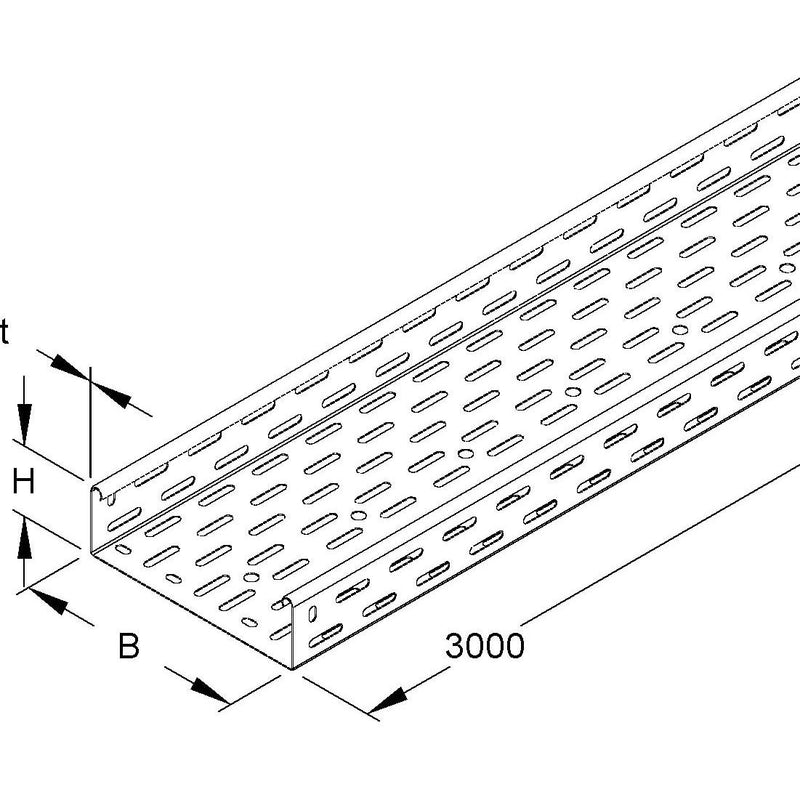 Niedax - Kabelrinne Rinne m.Verbinder RL 60.400 F − 3 Meter