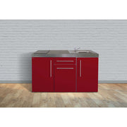 Stengel - Mini-Küche Miniküche Premiumline MPBR150GKFliBreS Bordeauxrot