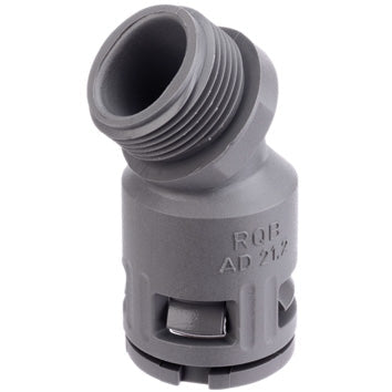 Flexa - Kunststoff-Wellschlauch-Verschraubung Schnellverschraubung RQB45-M AD54,5/M63gr IP67,45°Bogen − 5 Stück