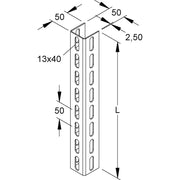Niedax - Stiel/Profilschiene U-Profil U 5050/2000 F − 2 Meter