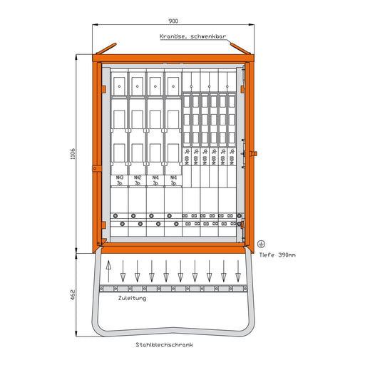 Walther Werke - Baustromverteiler Gruppenverteilerschrank WGV0092 436kVA