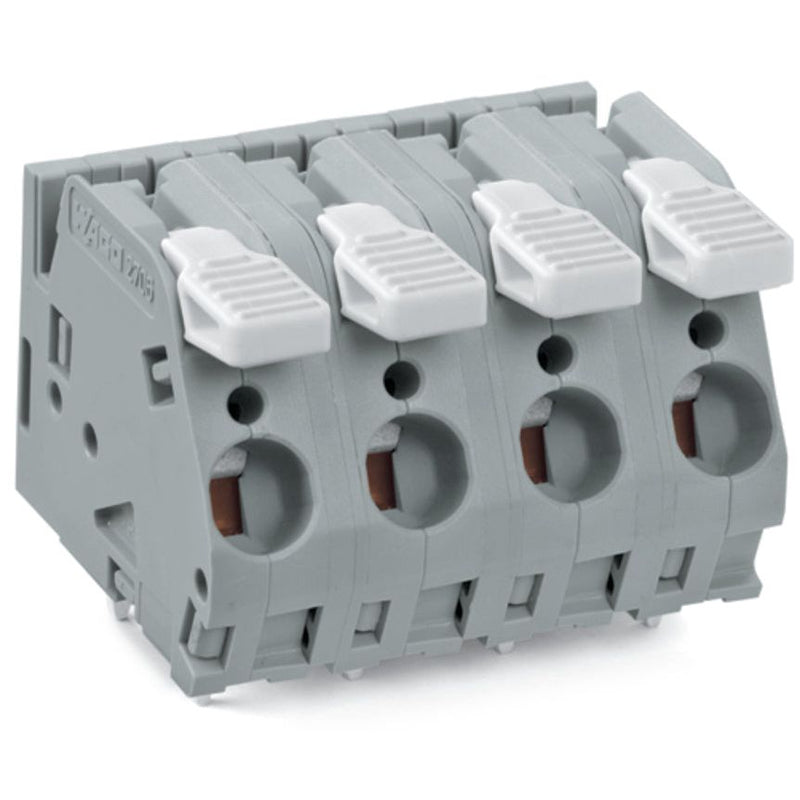 WAGO - Leiterplattenklemme Hebel 2706-258 6mm²,grau − 15 Stück