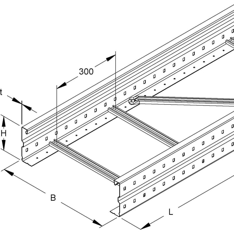 Niedax - Kabelleiter Weitspannleiter WSL 150.500/3 − 3 Meter