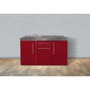 Stengel - Mini-Küche Miniküche Premiumline MPBR160KSIKFreBli2Sn Bordeauxrot