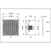 Maico - Wandventilator für Industrie und Gewerbe Ventilator DZF 35/4 B
