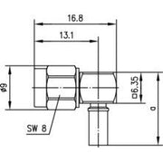 Telegärtner - Koax-Steckverbinder SMA-Kabelwinkelstecker CR 100024632 AU, G3 (RG178B/U) − 5 Stück