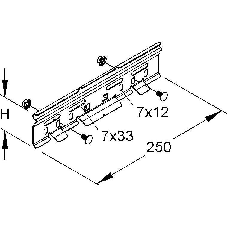 Niedax - Verbinder für Kabeltragsystem Verbinder RVC 60/2 F